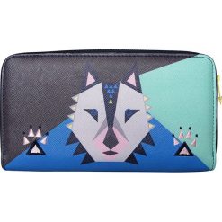 Portfele damskie: Portfel „Dakota Wolf” w kolorze turkusowo-niebieskim – 20,5 x 22 x 1 cm