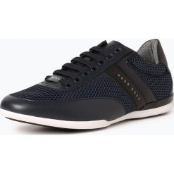 BOSS Athleisurewear - Tenisówki męskie – Space_Lowp_air, niebieski. Niebieskie trampki męskie marki BOSS Athleisurewear, bez wzorów, ze skóry, bez zapięcia. Za 499,95 zł.