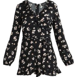Kombinezony damskie: Topshop FLORAL WRAP FRILL Kombinezon black