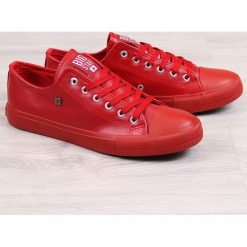 Trampki męskie czerwone Big Star V174348 - czerwony. Czerwone trampki męskie BIG STAR, bez wzorów, retro, bez zapięcia. Za 99,99 zł.