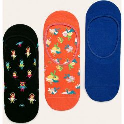 Happy Socks - Stopki Hibiscus (3-pack). Skarpetki męskie Happy Socks, bez wzorów, z elastanu. W wyprzedaży za 59,90 zł.