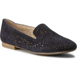 Lordsy CAPRICE - 9-24501-28 Ocean Suede 857. Niebieskie mokasyny damskie marki Caprice, ze skóry, bez obcasa, na obcasie. W wyprzedaży za 169,00 zł.