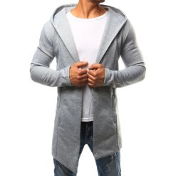 Bluzy męskie: Bluza męska narzutka z kapturem szara (bx2351)