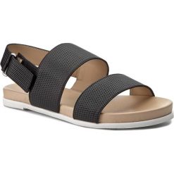 Sandały KAZAR - Irem 28814-01-00 Black. Czarne klapki damskie Kazar, w paski, ze skóry, na wysokim obcasie. W wyprzedaży za 159,00 zł.