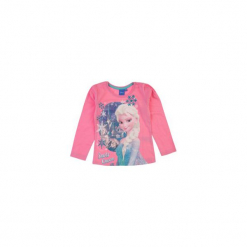 Bluzka dziewczęca z printem Kraina Lodu - Frozen. Różowe t-shirty dziewczęce TXM, z motywem z bajki. Za 19,99 zł.