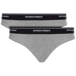 Komplet 2 par fig klasycznych Dsquared2 Underwear D8X401800. Białe figi damskie Dsquared2 Underwear, bez wzorów. W wyprzedaży za 259,00 zł.