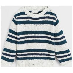 Mango Kids - Sweter dziecięcy Odin 80-104 cm. Szare swetry chłopięce Mango Kids, bez wzorów, z bawełny, z okrągłym kołnierzem. Za 79,90 zł.