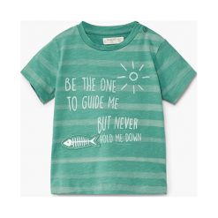 Mango Kids - T-shirt dziecięcy Fish 80-104 cm. Niebieskie t-shirty męskie marki Mango Kids, s, z nadrukiem, z bawełny, z okrągłym kołnierzem. W wyprzedaży za 29,90 zł.