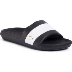 Klapki LACOSTE - Croco Slide 120 3 Us Cfa 7-39CFA0036312 Blk/Wht. Czarne klapki damskie Lacoste, bez wzorów, ze skóry ekologicznej, bez obcasa. Za 199,00 zł.