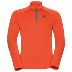 Bluzy męskie: Odlo Bluza męska Midlayer 1/2 zip SNOWBIRD pomarańczowa r. XXL (222002)