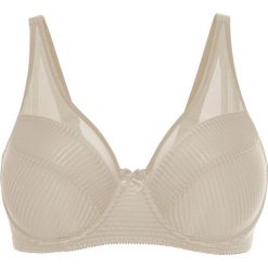 Biustonosz "minimizer" bonprix cielisty. Brązowe biustonosze marki bonprix, bez wzorów. Za 54,99 zł.