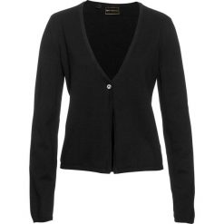 Sweter rozpinany bonprix czarny. Czarne swetry damskie bonprix, bez wzorów, bez rękawów, bez kaptura. Za 69,99 zł.
