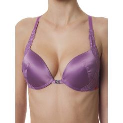 Biustonosz magic-up w kolorze fioletowym. Fioletowe biustonosze z fiszbinami marki Agio. W wyprzedaży za 59,95 zł.