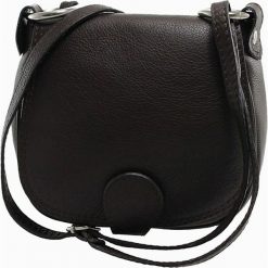 Skórzana torebka w kolorze ciemnobrązowym - 17 x 19 x 6 cm. Pomarańczowe torebki klasyczne damskie ORE10, w paski, ze skóry. W wyprzedaży za 109,95 zł.