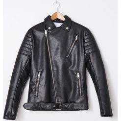 Kurtka biker z paskiem - Czarny. Czarne kurtki męskie House, s, bez wzorów, bez kaptura. Za 229,99 zł.