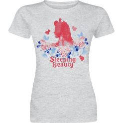 Śpiąca królewna Logo Koszulka damska odcienie szarego. Szare bluzki damskie marki Śpiąca królewna, xl, z napisami. Za 36,90 zł.