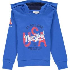 Bluza w kolorze niebieskim. Niebieskie bluzy niemowlęce U.S. POLO ASSN. Kids, z nadrukiem, z bawełny, bez rękawów, bez kaptura. W wyprzedaży za 157,95 zł.