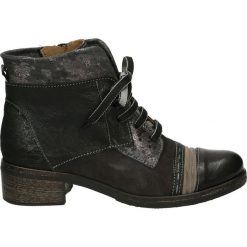 Botki - 8116 COMB-B. Czarne botki damskie skórzane marki Venezia. Za 599,00 zł.