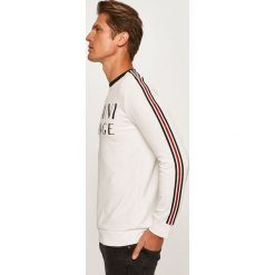Armani Exchange - Bluza. Białe bluzy męskie Armani Exchange, xl, z nadrukiem, z bawełny, z okrągłym kołnierzem, bez rękawów, bez kaptura. W wyprzedaży za 379,90 zł.