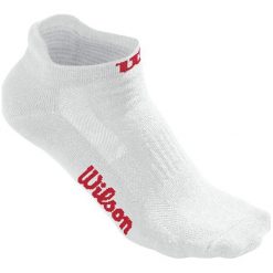 Wilson Skarpetki Tenisowe W White No Show Sock 3pair/Pack 36-43. Białe skarpetki damskie Wilson, bez wzorów, ze skóry. W wyprzedaży za 45,00 zł.