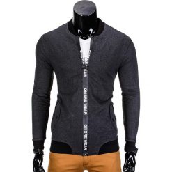 BLUZA MĘSKA ROZPINANA BEZ KAPTURA B681 - GRAFITOWA. Szare bluzy męskie rozpinane marki Ombre Clothing, m, bez kaptura. Za 59,00 zł.
