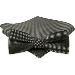 Modna Mucha Męska - Alties - Czeń i Biel, Drobny Rzucik MUALTS0261. Muszki męskie Alties, na imprezę, w paski, eleganckie. Za 39,00 zł.