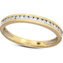Złoty pierścionek z diamentami. Żółte pierścionki damskie Aria, z diamentem, złote. W wyprzedaży za 682,95 zł.