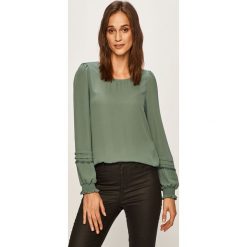 Vero Moda - Bluzka. Czarne bluzki damskie Vero Moda, na co dzień, s, bez wzorów, z poliesteru, z okrągłym kołnierzem, z długim rękawem. W wyprzedaży za 89,90 zł.