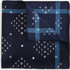 Poszetka Granatowa Wzór Geometryczny. Czarne poszetki męskie LANCERTO, w geometryczne wzory, klasyczne. Za 79,90 zł.