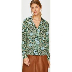 Trussardi Jeans - Koszula. Szare bluzki damskie Trussardi Jeans, bez wzorów, z wiskozy, klasyczne, z włoskim kołnierzykiem, z długim rękawem. W wyprzedaży za 599,90 zł.