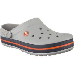 Crocs 11016-01U Light Grey /Navy, chodaki. Szare klapki damskie Crocs, w paski, z materiału, bez obcasa. Za 149,00 zł.