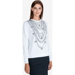 Just Cavalli Bluza Biały. Białe bluzy damskie Just Cavalli, l, z nadrukiem, z bawełny, bez rękawów, bez kaptura. Za 1303,95 zł.