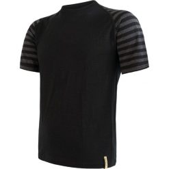 Sensor koszulka męska Merino Active z krótkim rękawem czarna/ciemnoszara paski XXL. Szare paski męskie Sensor, s, w paski, z wełny, bez kołnierzyka, z krótkim rękawem, krótkie, outdoorowe. Za 229,00 zł.
