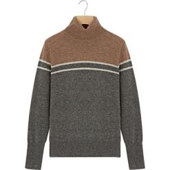 Golfy damskie: Sweter w kolorze szaro-jasnobrązowym