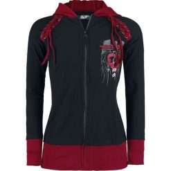 Bluzy damskie: Rock Rebel by EMP Good Day Bluza z kapturem rozpinana damska czarny/czerwony