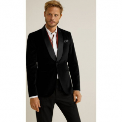 Mango Man - Marynarka Blackie. Czarne marynarki męskie slim fit Mango Man, z bawełny. Za 299,90 zł.