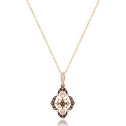 Unikalny Wisiorek Złoty - złoto 585, Brązowy brylant 0,20ct,diament 0,03ct. Żółte zawieszki damskie z brylantem, srebrne. Za 1890,00 zł.