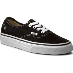 Tenisówki VANS - Authentic VN-0 EE3BLK Black. Czarne trampki i tenisówki damskie Vans, bez wzorów, z materiału, na sznurówki. W wyprzedaży za 189,00 zł.
