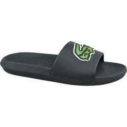 Lacoste Croco Slide 319 738CMA00731B4 44,5 Czarne. Czarne kapcie męskie Lacoste, z syntetyku. W wyprzedaży za 169,99 zł.