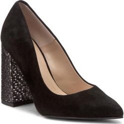 Półbuty SOLO FEMME - 14101-6A-020/G81-04-00 Czarny/Antracyt. Szare półbuty damskie skórzane marki Solo Femme, na szpilce. W wyprzedaży za 219,00 zł.