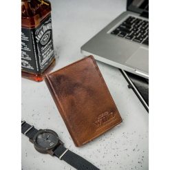 Ekskluzywny portfel skórzany męski skóra naturalna. Brązowe portfele męskie ALWAYS WILD, bez wzorów, ze skóry. Za 49,90 zł.