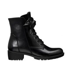 Cellbes Buty czarny female czarny 36. Czarne botki damskie Cellbes, ze skóry, bez obcasa, na sznurówki. Za 229,00 zł.