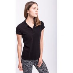 Koszulka polo damska TSD051 - czarny. Czarne koszulki damskie polo 4f, na zimę, bez wzorów, z bawełny, bez rękawów. Za 59,99 zł.