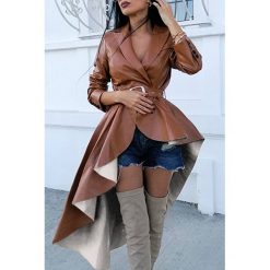Żakiet, blezer KELINA BROWN. Pomarańczowe kamizelki damskie Żakiet, blezer KELINA BROWN, s, bez wzorów, bez rękawów. W wyprzedaży za 119,00 zł.