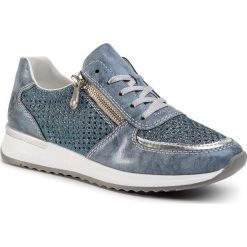 Sneakersy RIEKER - N7025-14 Blau. Niebieskie półbuty damskie Rieker, ze skóry ekologicznej. Za 269,00 zł.