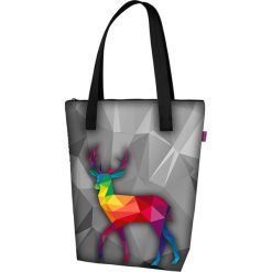 Torebka "Viva" ze wzorem - (S)35 x (W)42 x (G)9 cm. Szare torebki klasyczne damskie Bertoni, z tkaniny. W wyprzedaży za 69,95 zł.