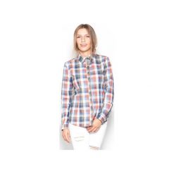 Koszula K241 Multicolor. Szare koszule damskie w kratkę KATRUS, xl, z długim rękawem. Za 89,00 zł.