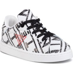 Sneakersy GUESS - Luiss Jr FI7LSS ELE12 WHBLK. Białe trampki chłopięce Guess, z aplikacjami, ze skóry ekologicznej, na sznurówki. Za 319,00 zł.