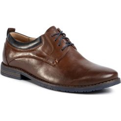 Półbuty LANETTI - Mb-Steven-02L Brown. Pomarańczowe buty wizytowe męskie Lanetti, ze skóry ekologicznej, bez zapięcia. Za 119,99 zł.