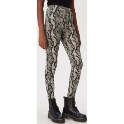 Wzorzyste legginsy z wysokim stanem - Jasny szary. Szare legginsy damskie Sinsay, s, bez wzorów. Za 39,99 zł.